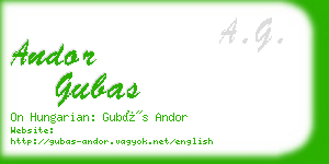 andor gubas business card